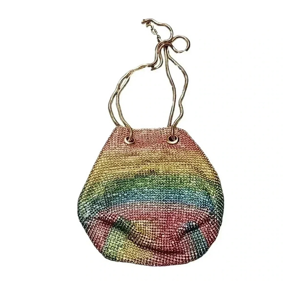 "Women's Rhinestone Mini Bucket Bag: Glamorous and Chic Fashion Accessory" - Picture 3 of 9